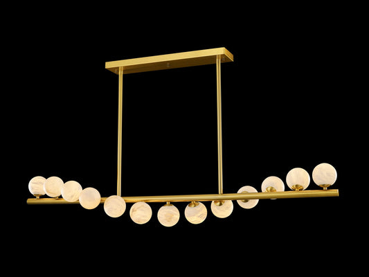 Madrid Pendant 13-Light in Antique Brass
and Alabaster 8849AB by StarFire Crystal