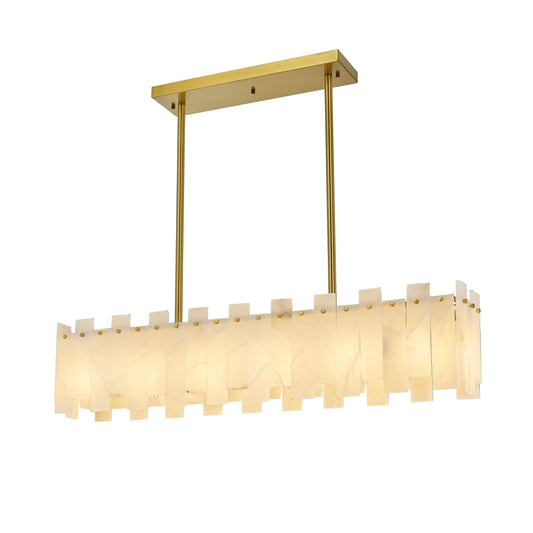 Madrid Chandelier 6-Light in Antique Brass
and Alabaster 8850AB by StarFire Crystal