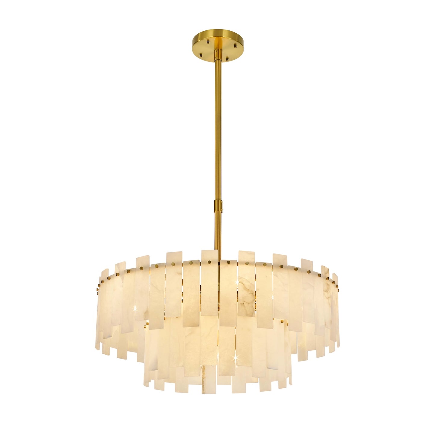 Madrid Chandelier 15-Light in Antique Brass
and Alabaster 8853AB by StarFire Crystal