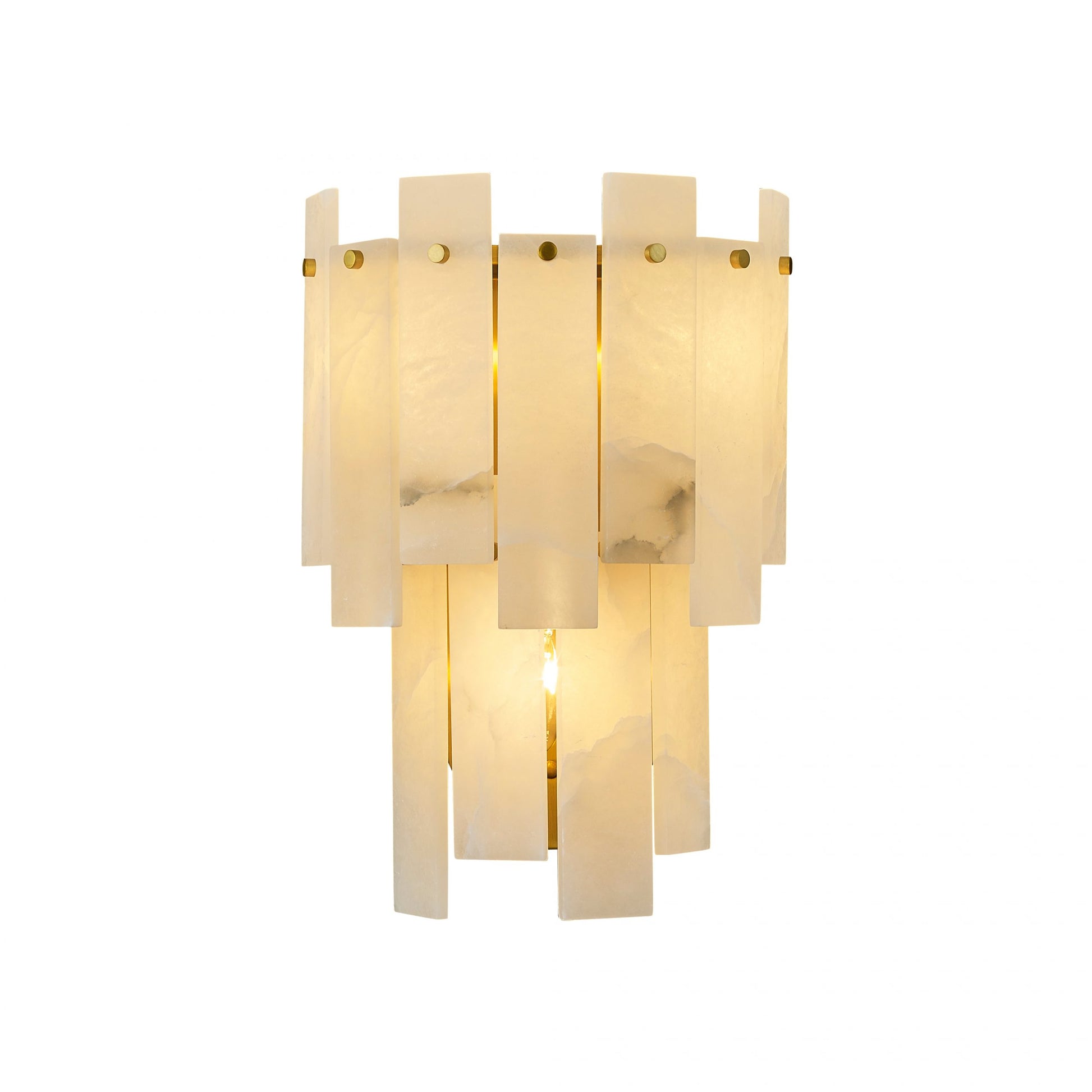 Madrid Wall Sconce 3-Light in Antique Brass
and Alabaster 8854WSAB by StarFire Crystal