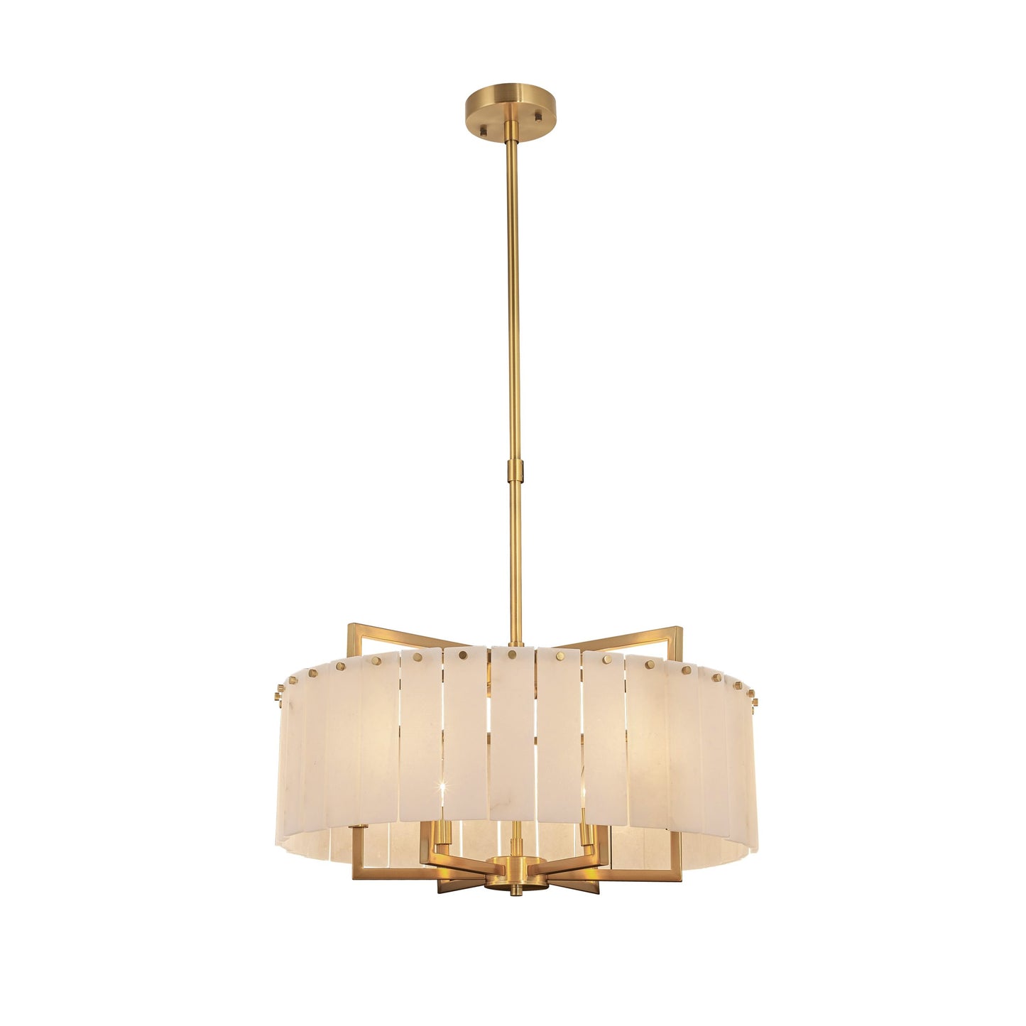 Madrid Chandelier 6-Light in Antique Brass and Alabaster 8855AB by StarFire Crystal