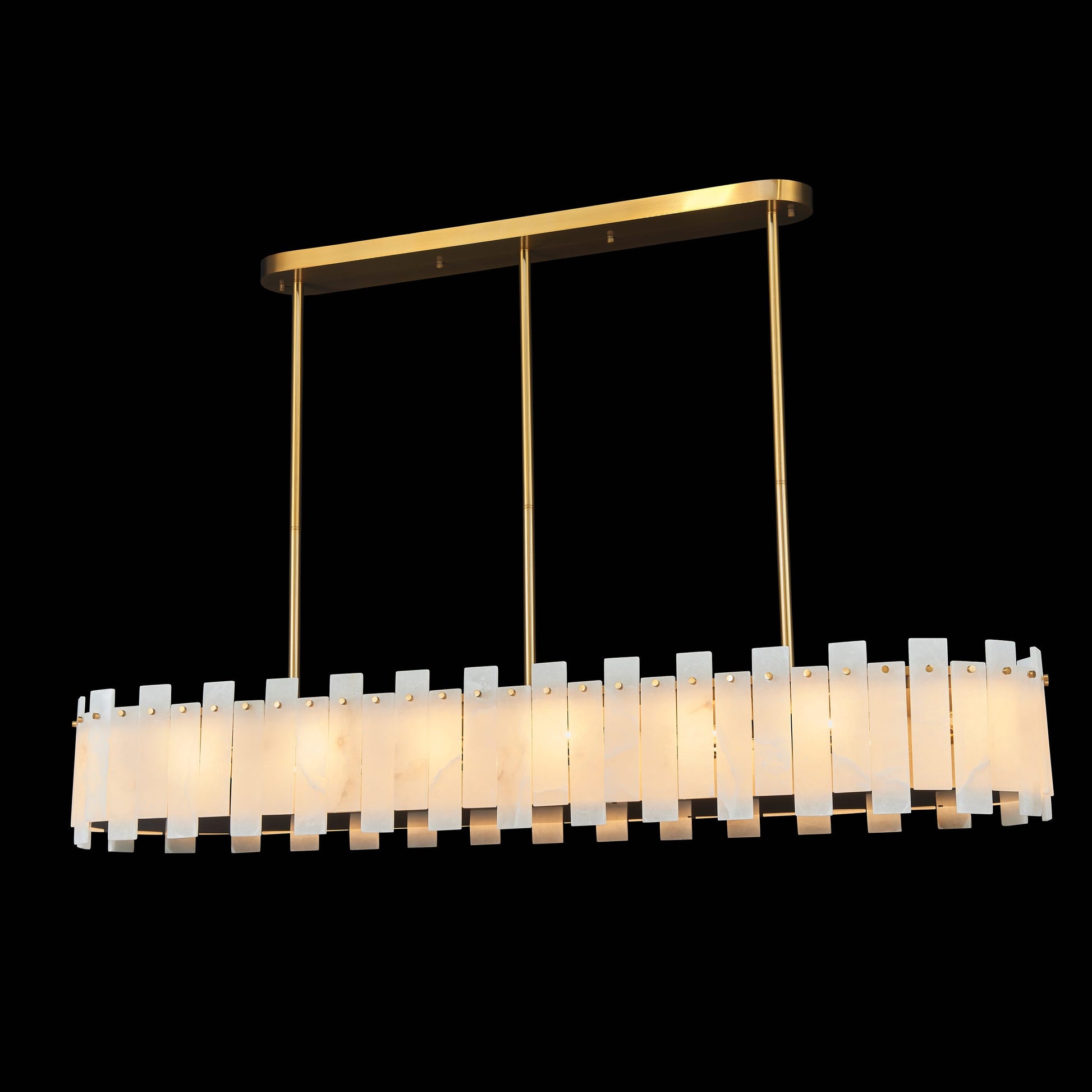Madrid Pendant 12-Light in Antique Brass and Alabaster 8857AB by StarFire Crystal