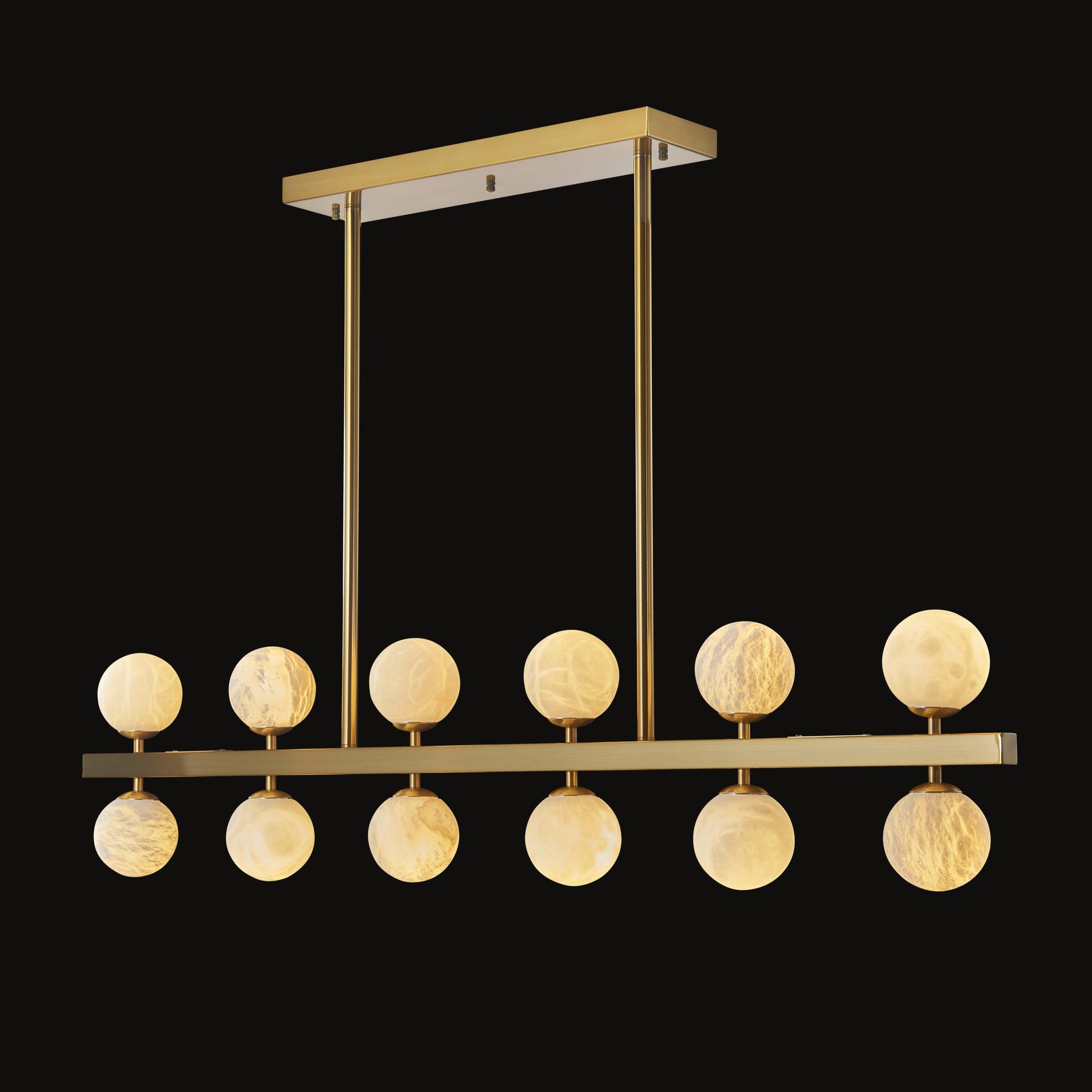 Madrid Pendant 12-Light in Antique Brass and Alabaster 8858AB by StarFire Crystal