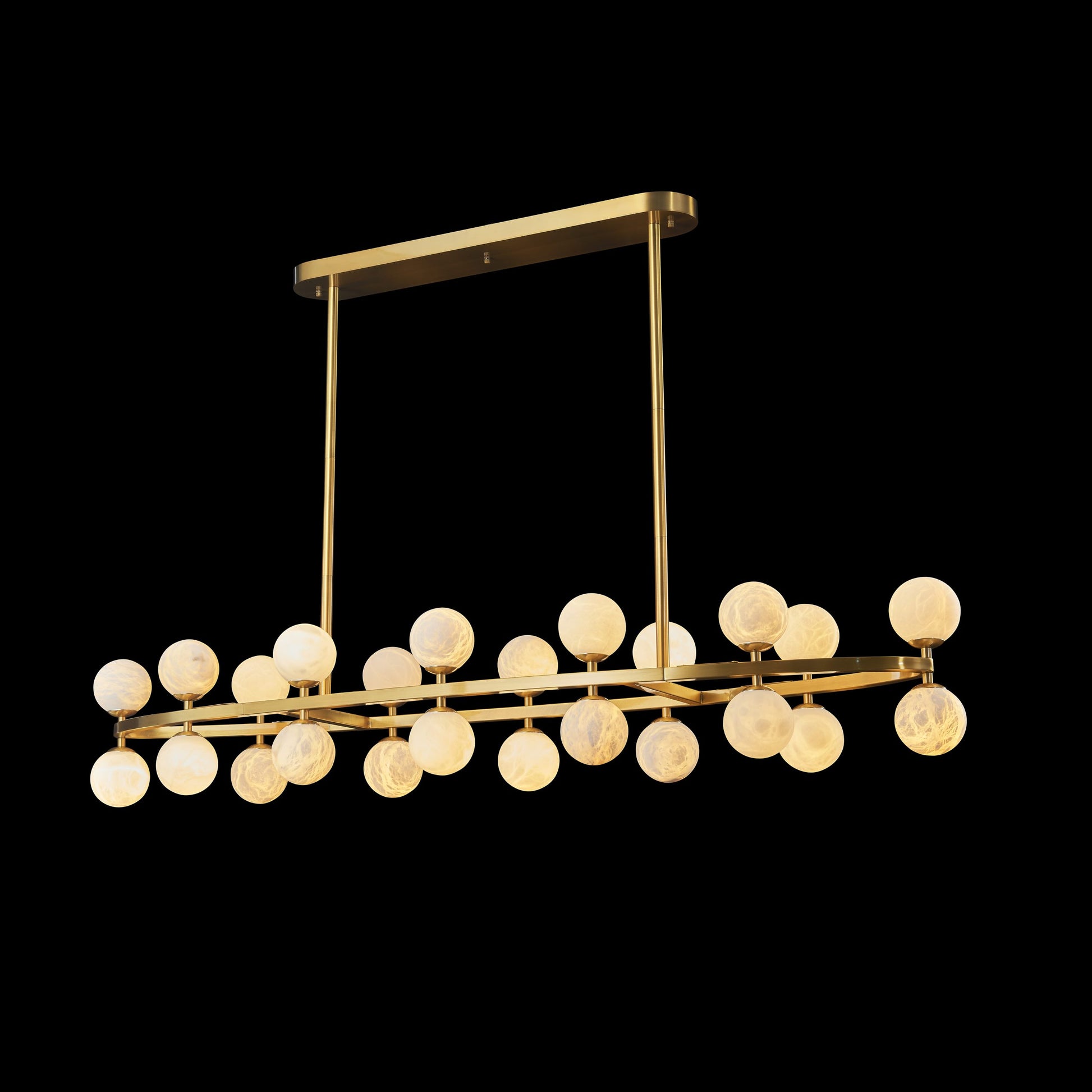 Madrid Pendant 24-Light in Antique Brass and Alabaster 8860AB by StarFire Crystal