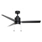 Falcon Pull Chain 52" In/Outdoor Fan w LED Light Black by Maxim Lighting