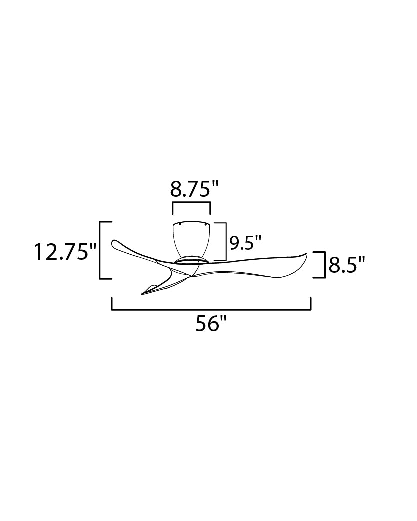 Keanu Hugger 56" Hugger Fan Black/Walnut by Maxim Lighting