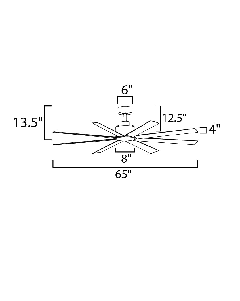 Condor 65" 8-Blade Fan Black by Maxim Lighting