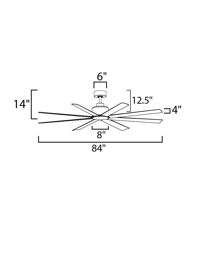 Condor 84" 8-Blade Fan Brushed Aluminum by Maxim Lighting