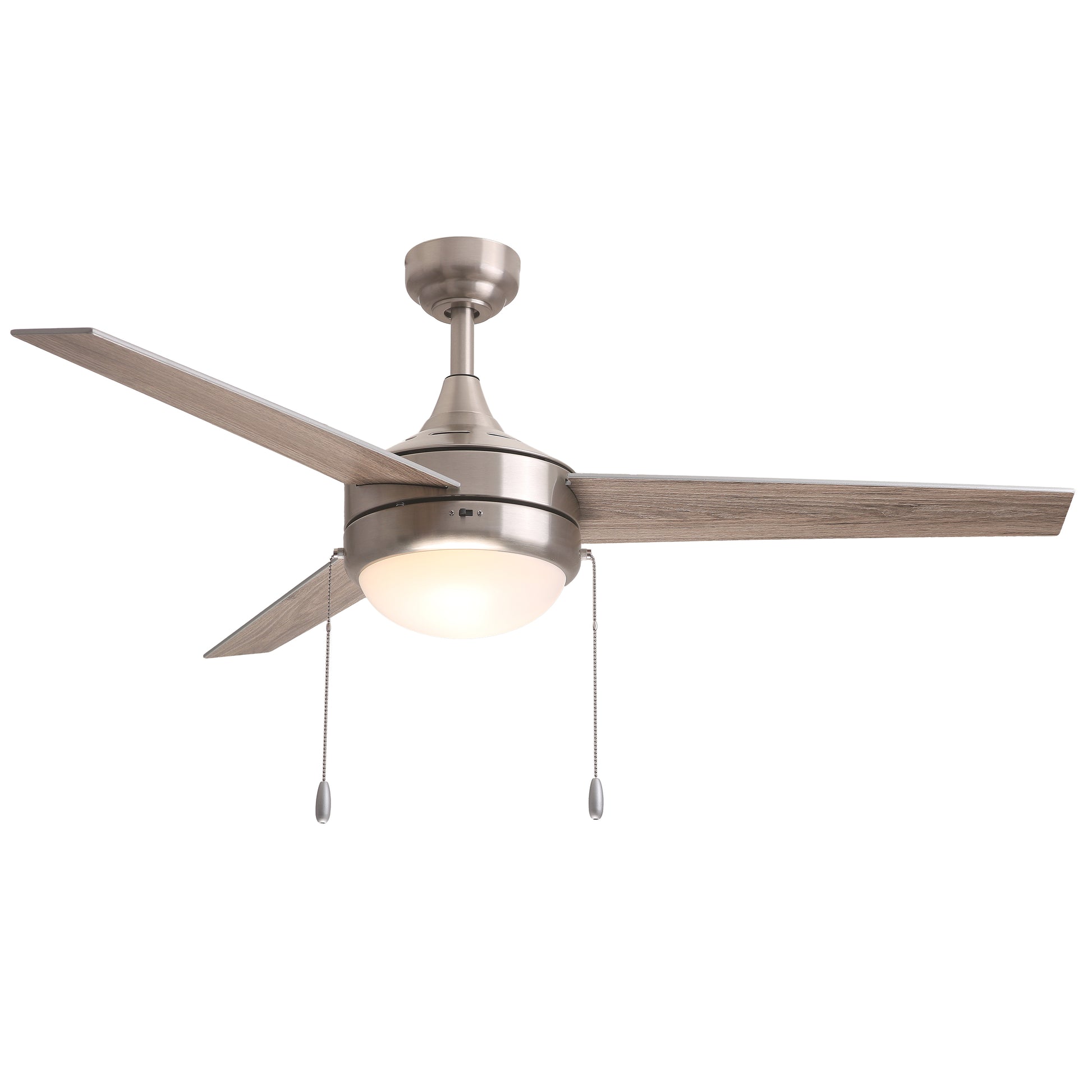 Trio Pull 52" 3-Blade Fan w Pull Chain Satin Nickel by Maxim Lighting