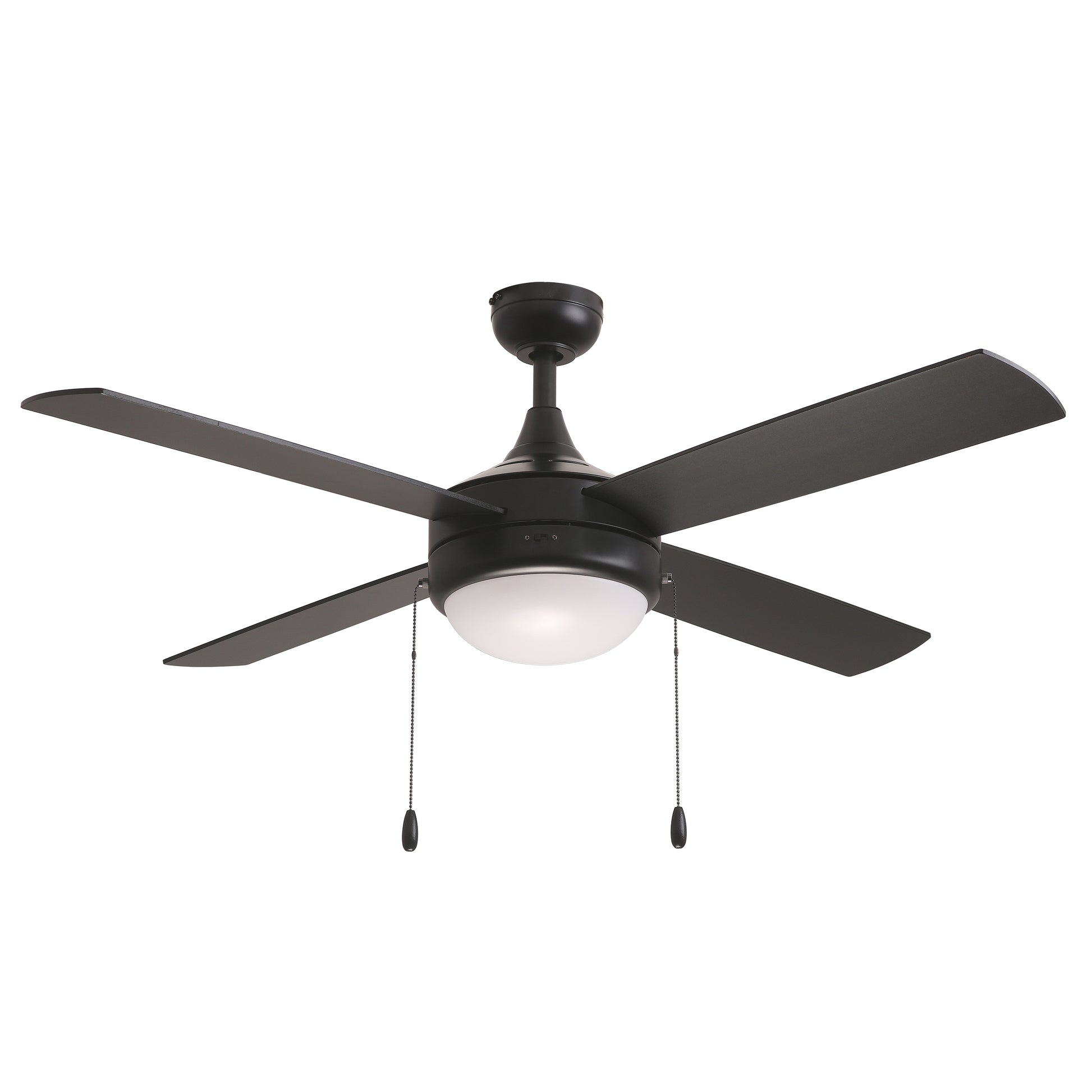 Quattro 52" 4-Blade Fan w Pull Chain Black by Maxim Lighting