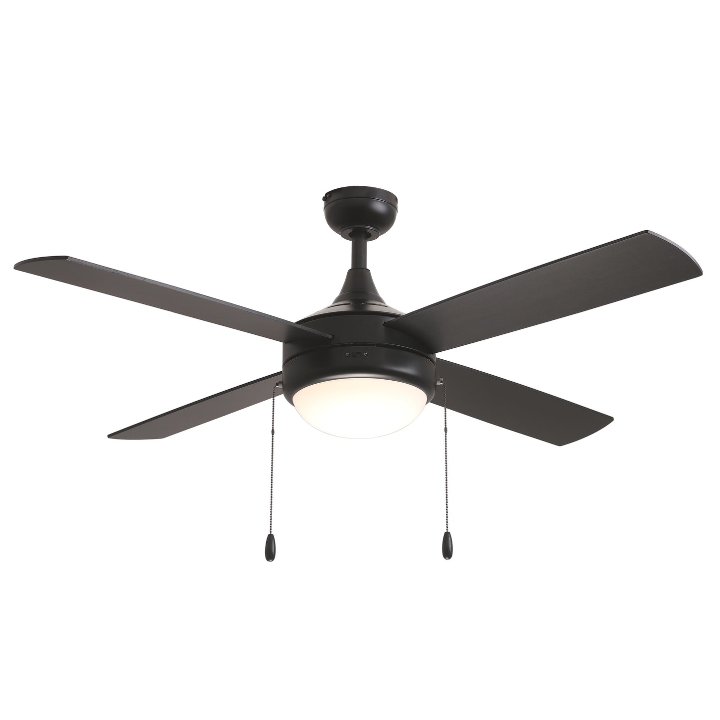 Quattro 52" 4-Blade Fan w Pull Chain Black by Maxim Lighting