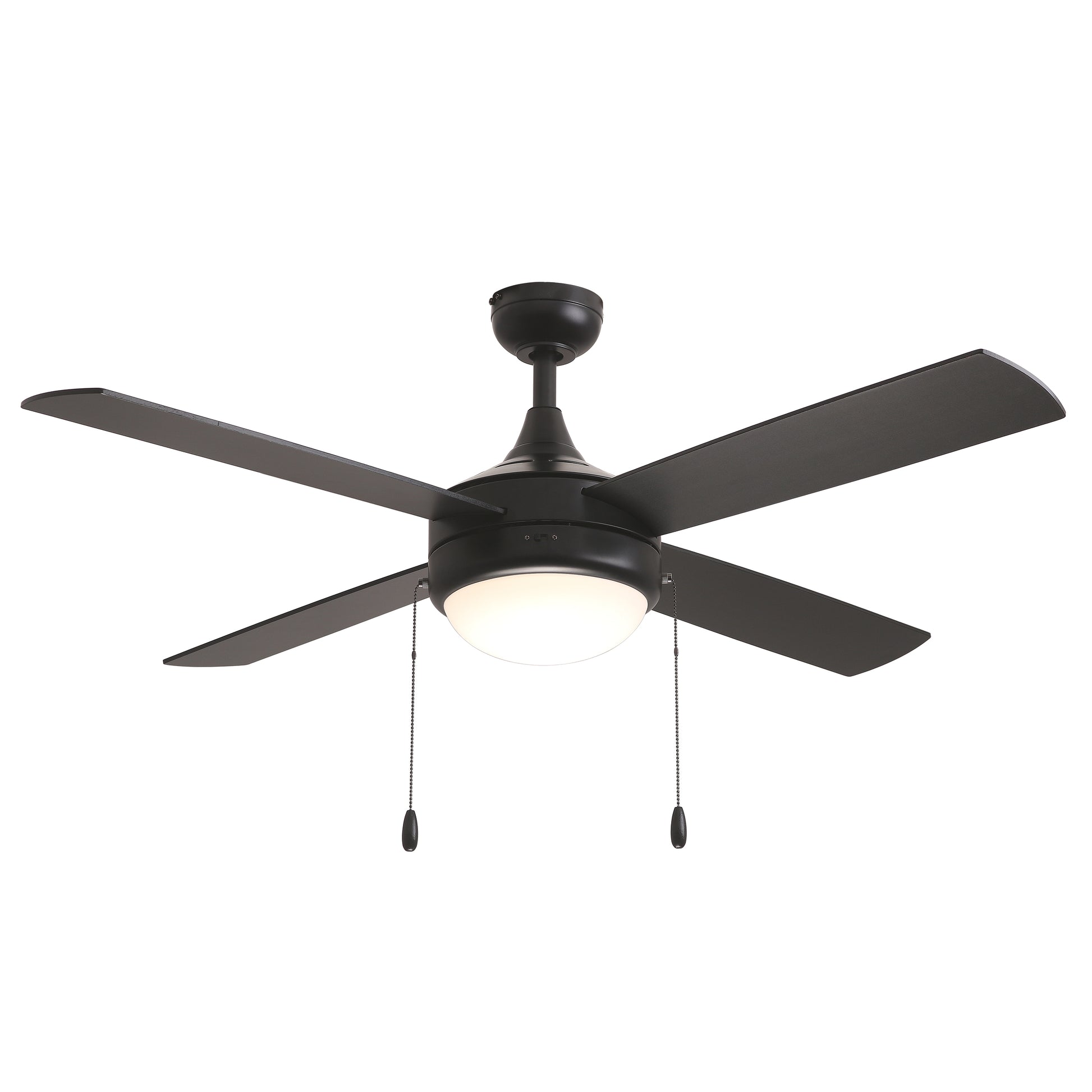 Quattro 52" 4-Blade Fan w Pull Chain Black by Maxim Lighting