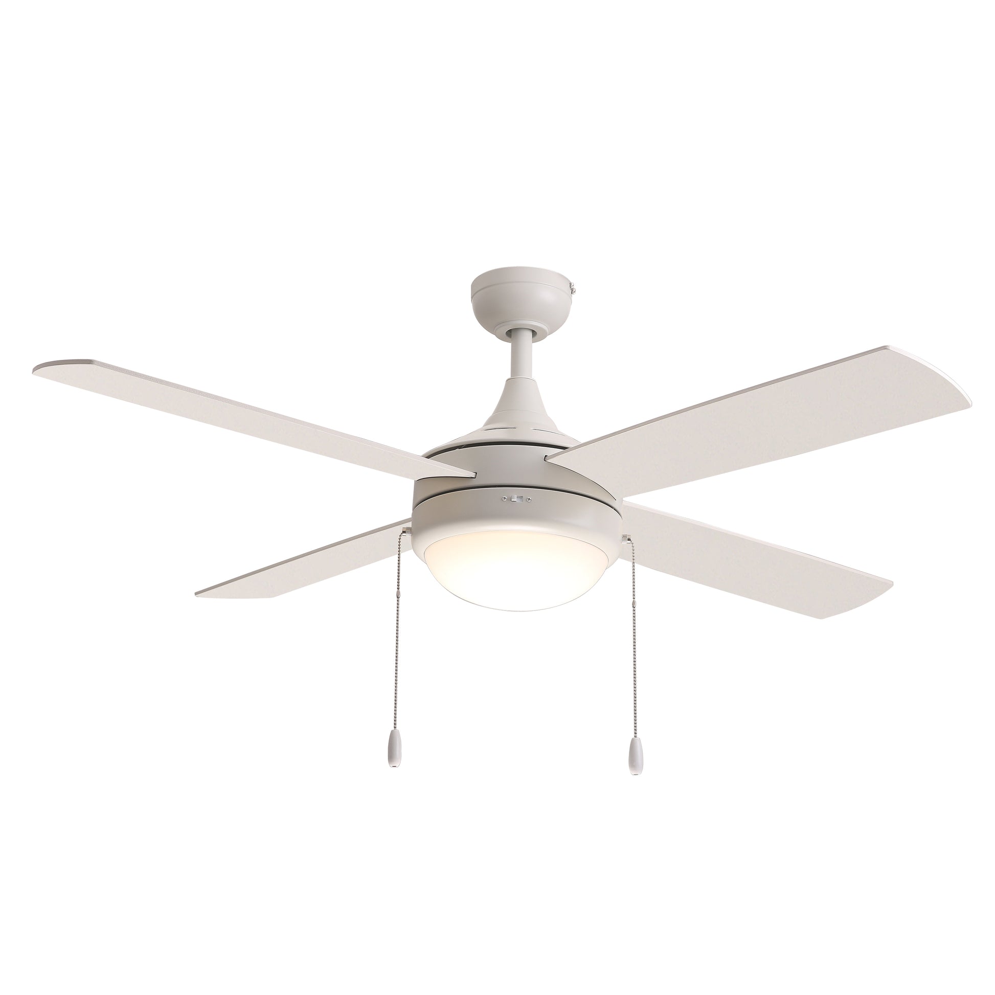 Quattro 52" 4-Blade Fan w Pull Chain Matte White by Maxim Lighting