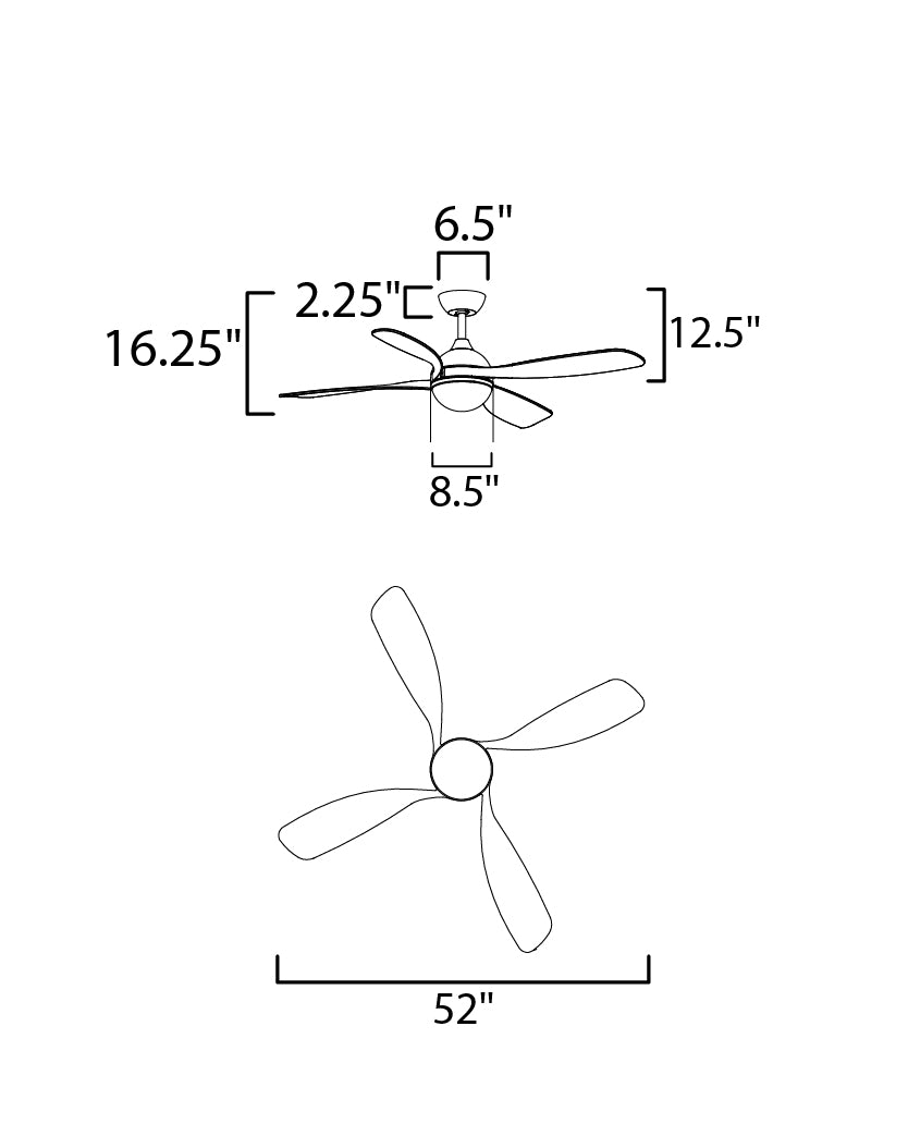 Bola 52" Indoor Fan w LED Light Kit White by Maxim Lighting