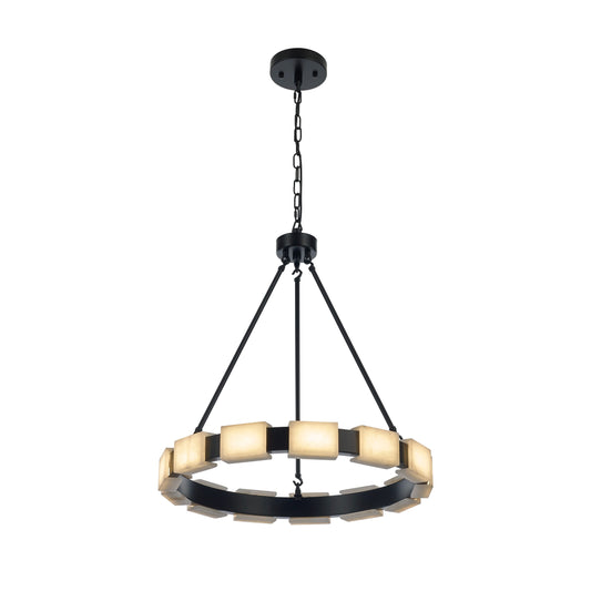 Madrid Pendant 13-Light in Matt Black 8881BK by StarFire Crystal