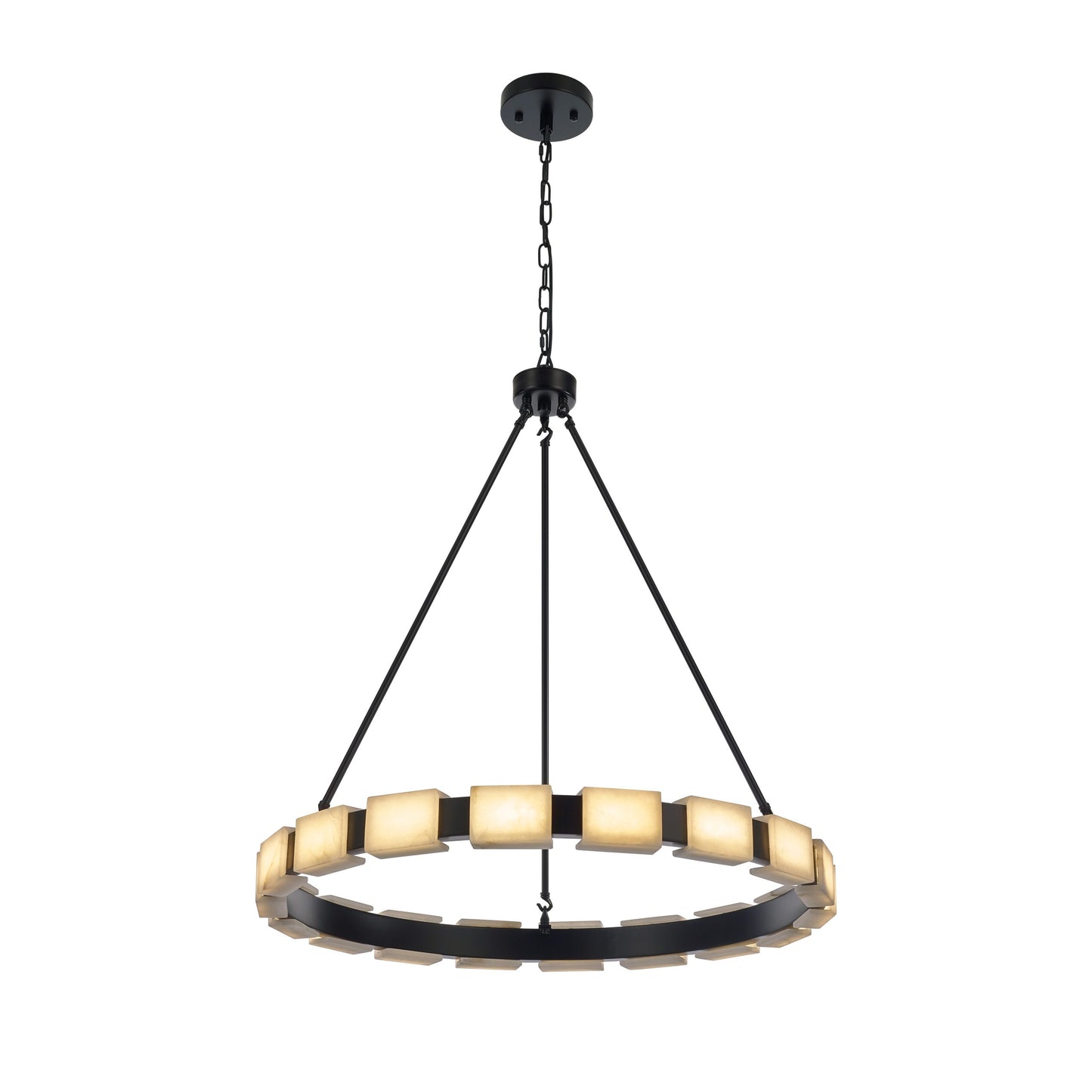 Madrid Pendant 18-Light in Matt Black 8882BK by StarFire Crystal