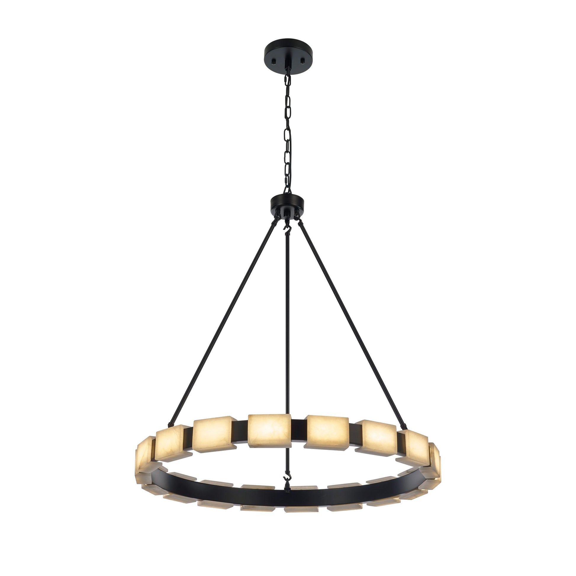 Madrid Pendant 18-Light in Matt Black 8882BK by StarFire Crystal