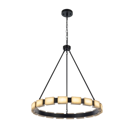 Madrid Pendant 18-Light in Matt Black 8882BK by StarFire Crystal