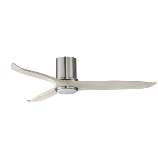 Woodwind 52" Solid Wood Blade Hugger Fan w LED Satin Nickel by Maxim Lighting