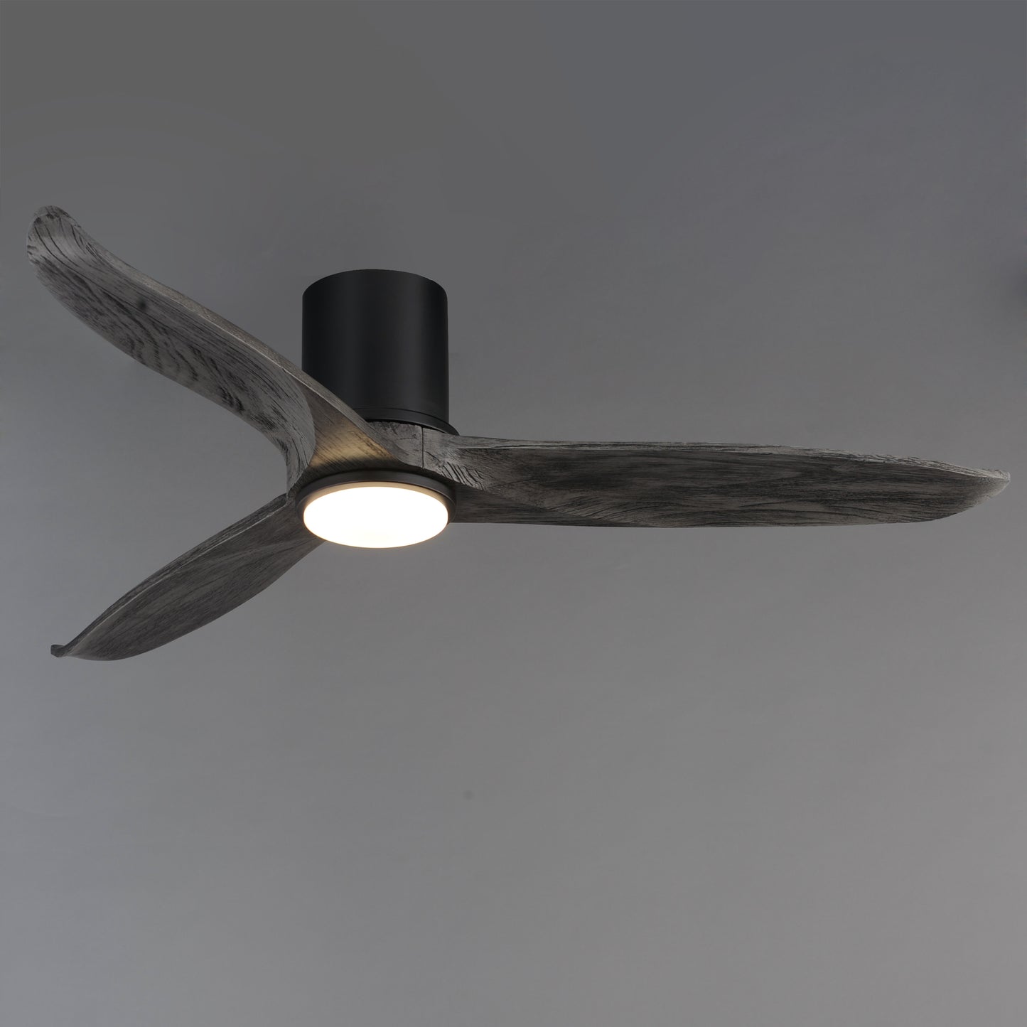 Woodwind 52" Solid Wood Blade Hugger Fan w LED Black by Maxim Lighting