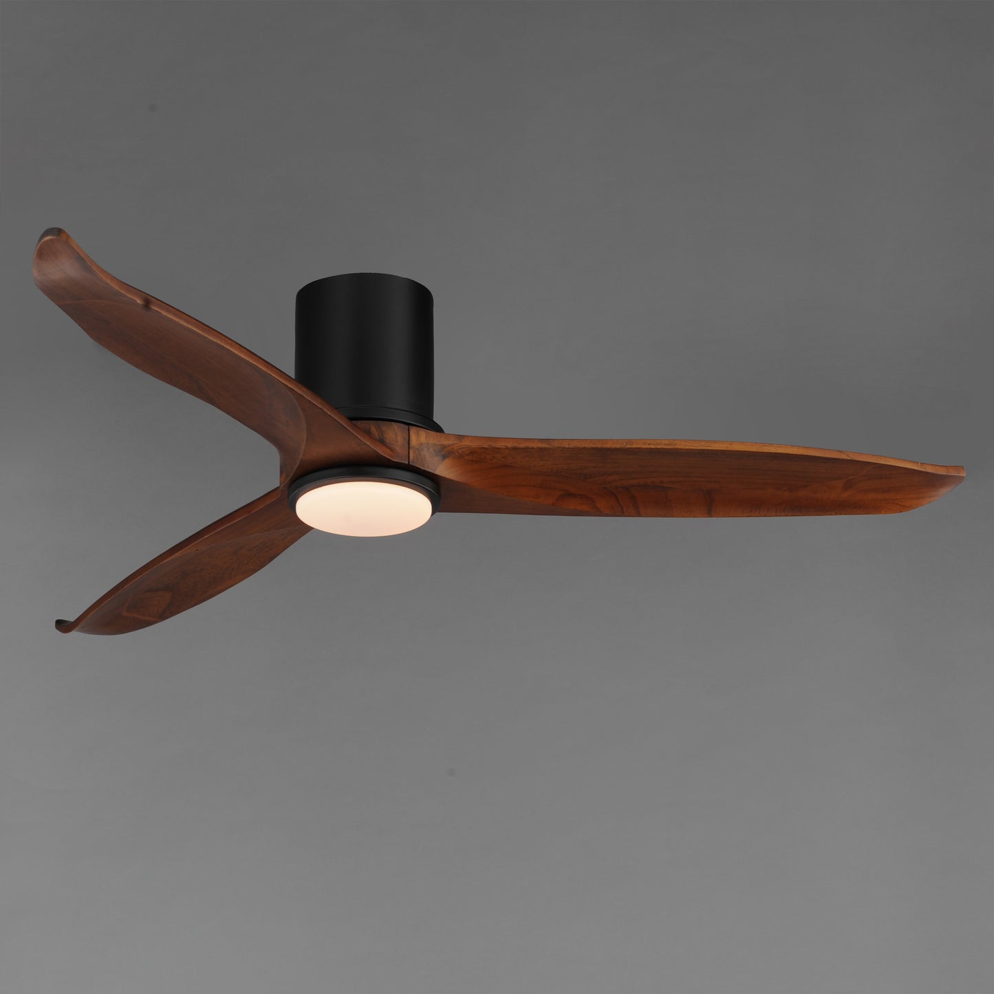 Woodwind 52" Solid Wood Blade Hugger Fan w LED Black by Maxim Lighting