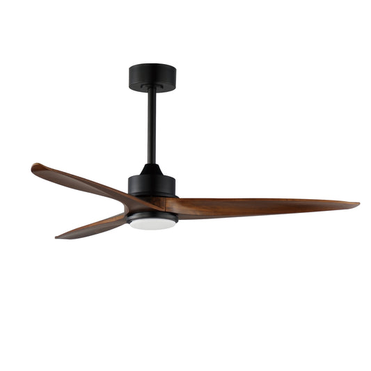 Woodwind 52" Solid Wood Blade Fan w LED Light Kit Black by Maxim Lighting