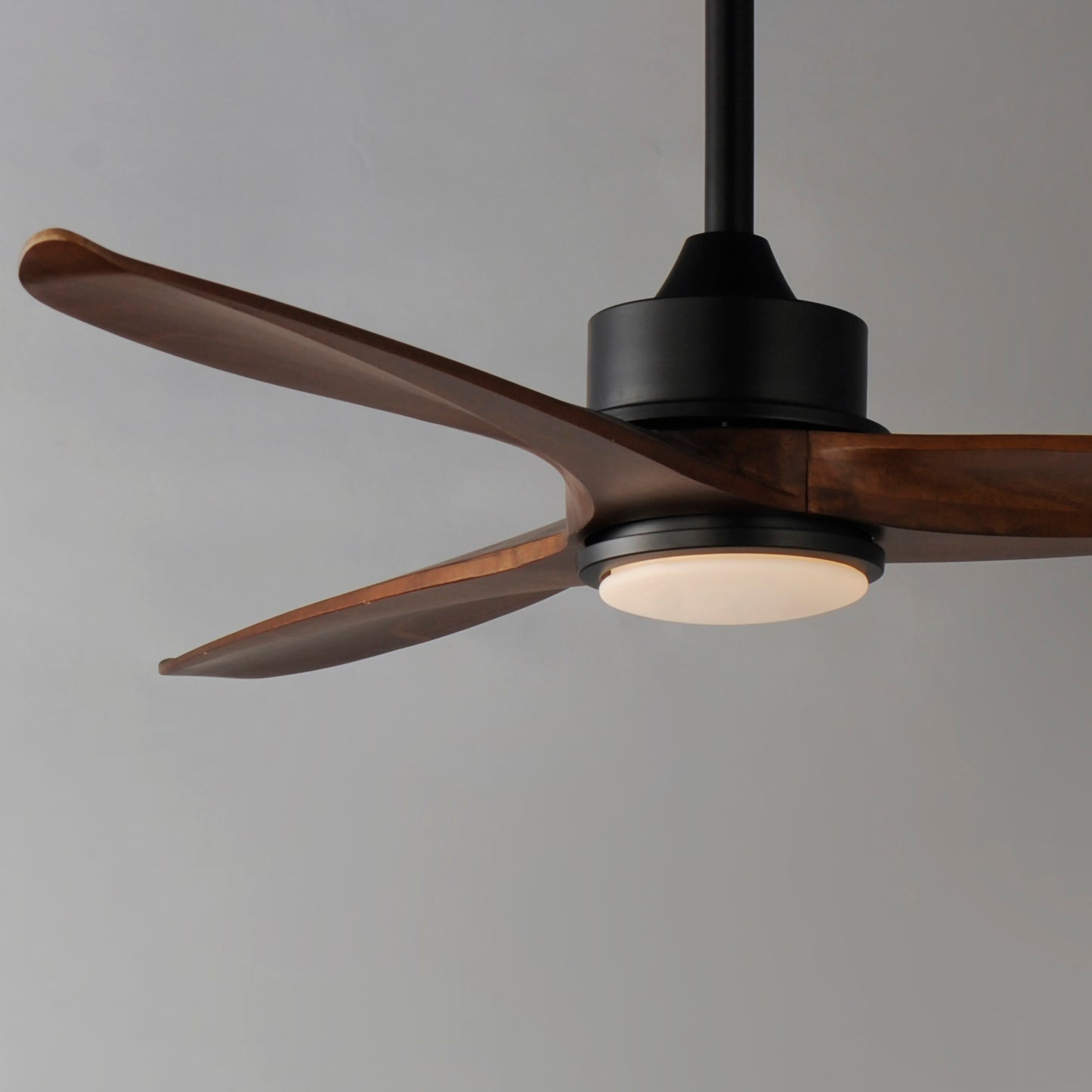 Woodwind 52" Solid Wood Blade Fan w LED Light Kit Black by Maxim Lighting