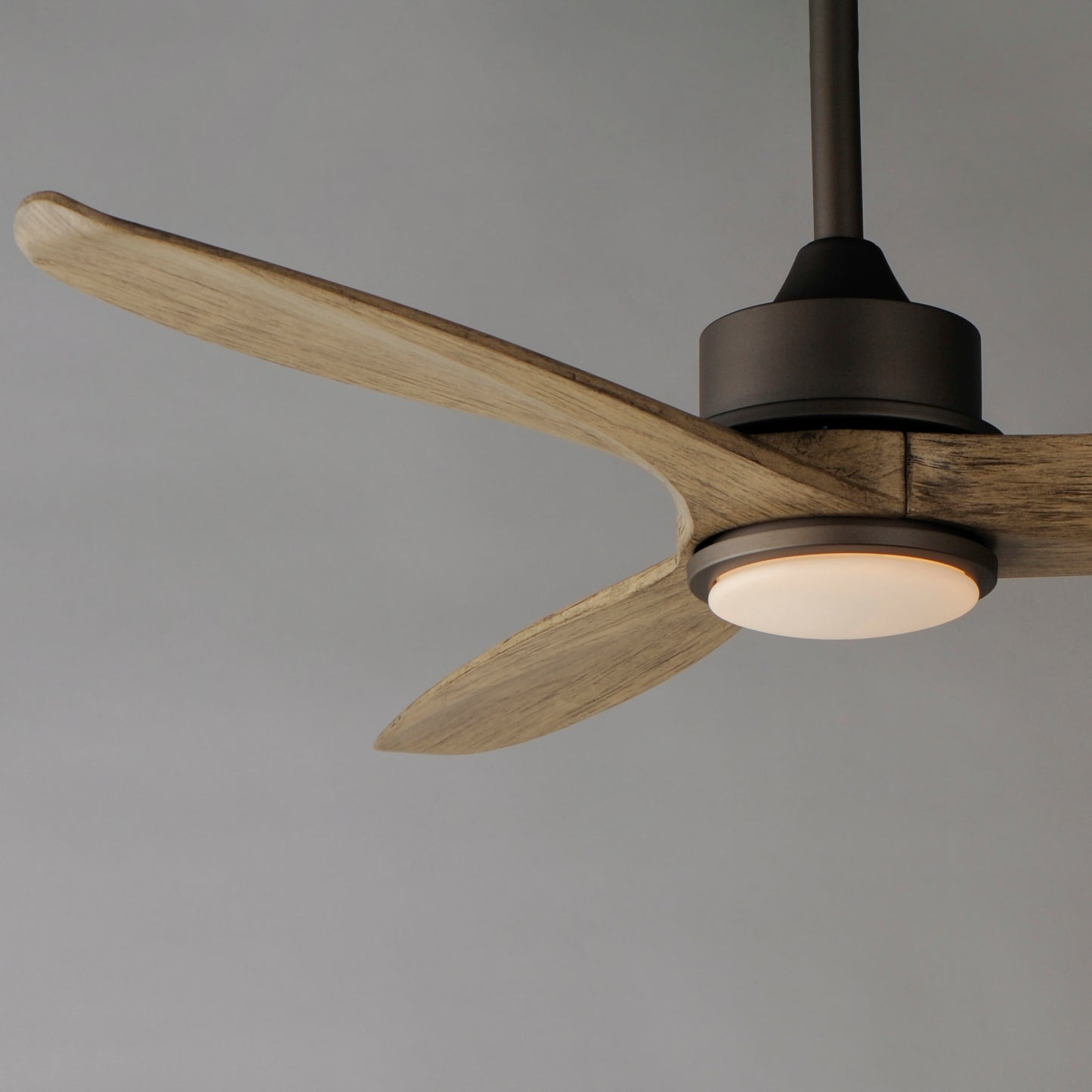Woodwind 52" Solid Wood Blade Fan w LED Light Kit Charcoal Bronze by Maxim Lighting