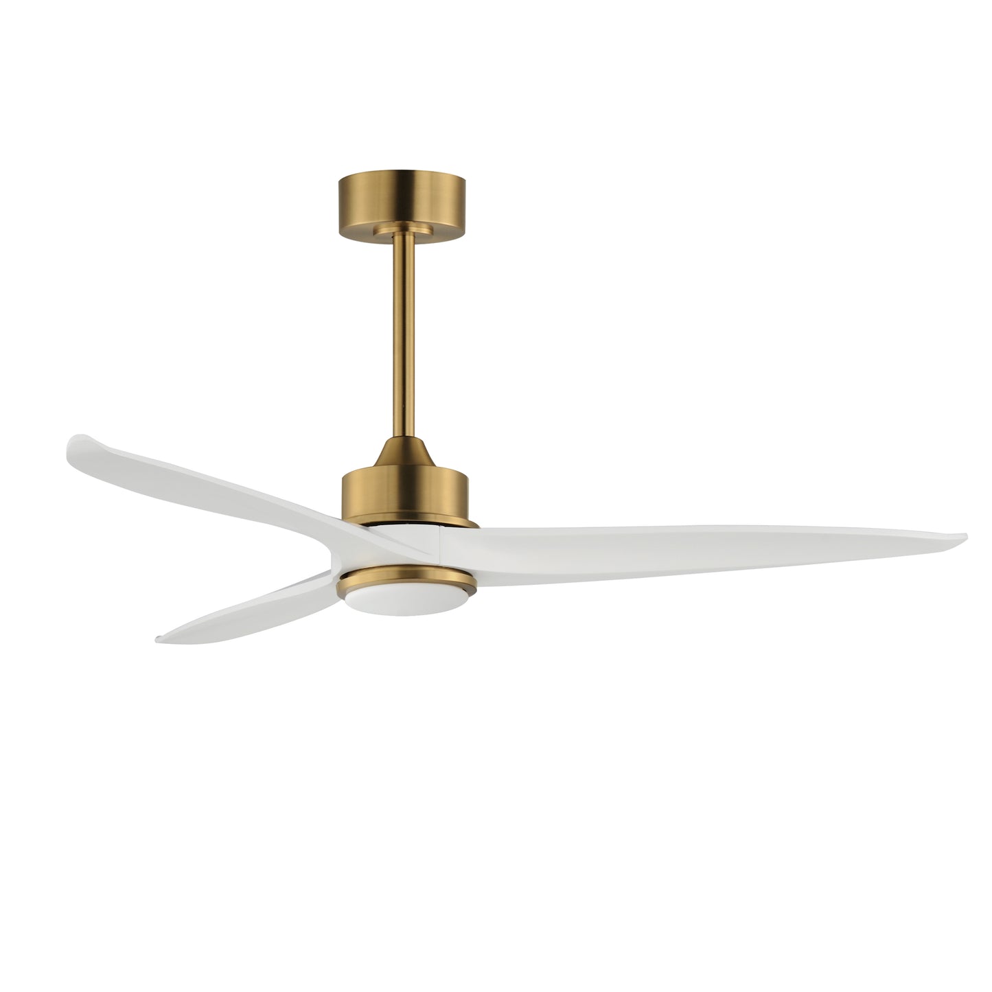 Woodwind 52" Solid Wood Blade Fan w LED Light Kit Natural Aged Brass by Maxim Lighting