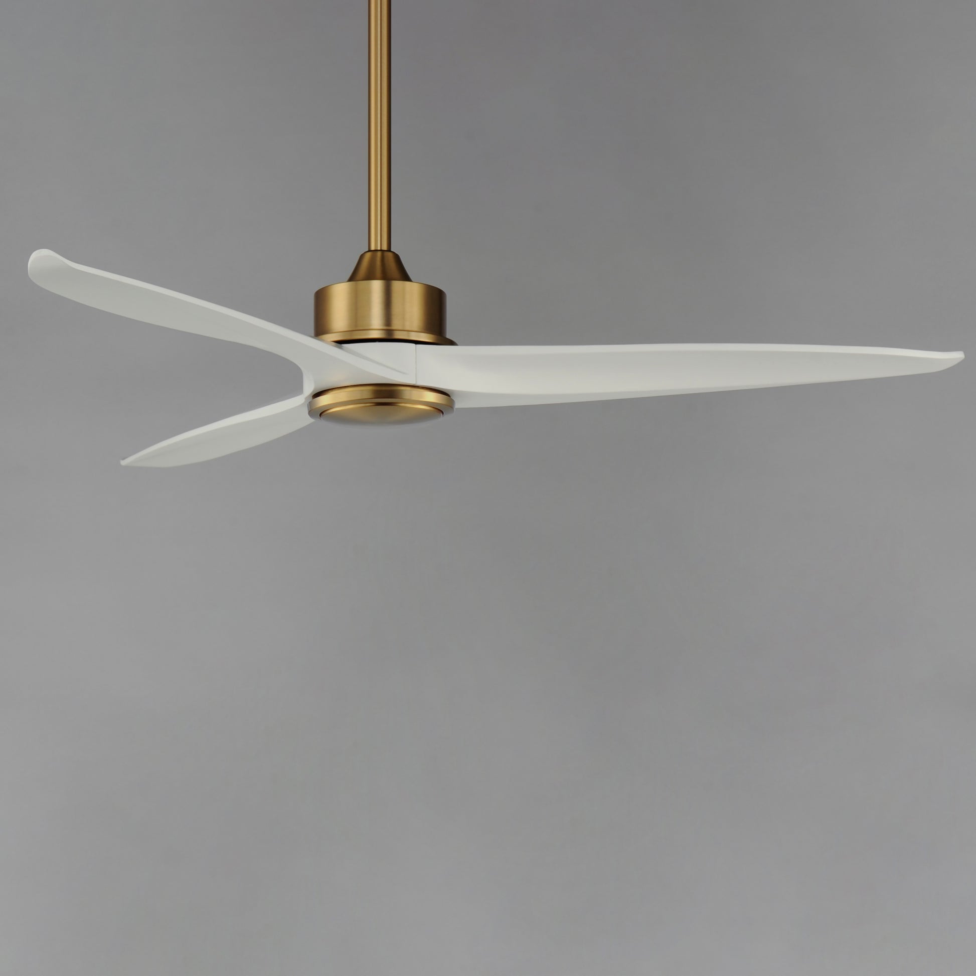 Woodwind 52" Solid Wood Blade Fan w LED Light Kit Natural Aged Brass by Maxim Lighting