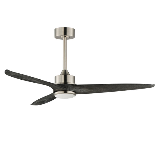 Woodwind 52" Solid Wood Blade Fan w LED Light Kit Satin Nickel by Maxim Lighting