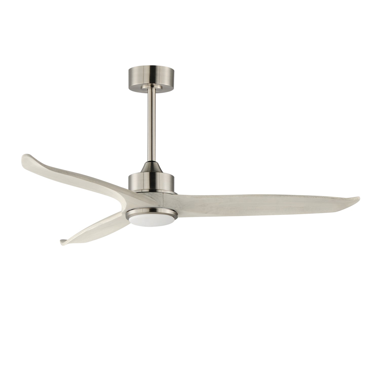 Woodwind 52" Solid Wood Blade Fan w LED Light Kit Satin Nickel by Maxim Lighting