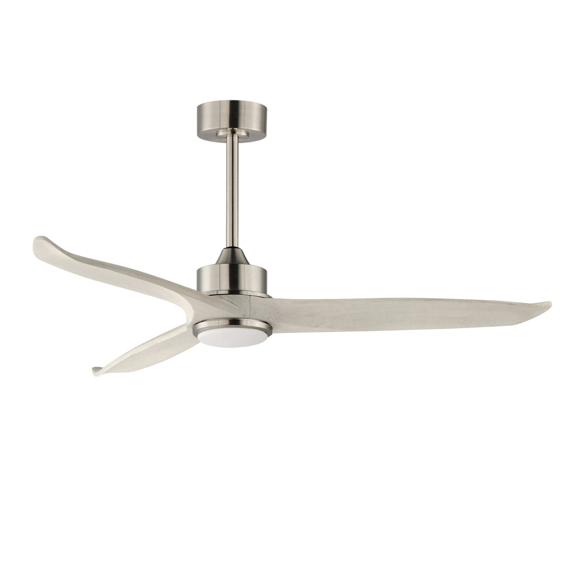 Woodwind 52" Solid Wood Blade Fan w LED Light Kit Satin Nickel by Maxim Lighting