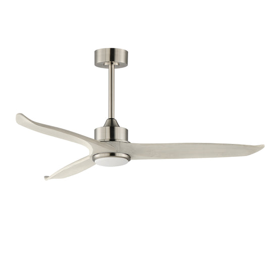 Woodwind 52" Solid Wood Blade Fan w LED Light Kit Satin Nickel by Maxim Lighting