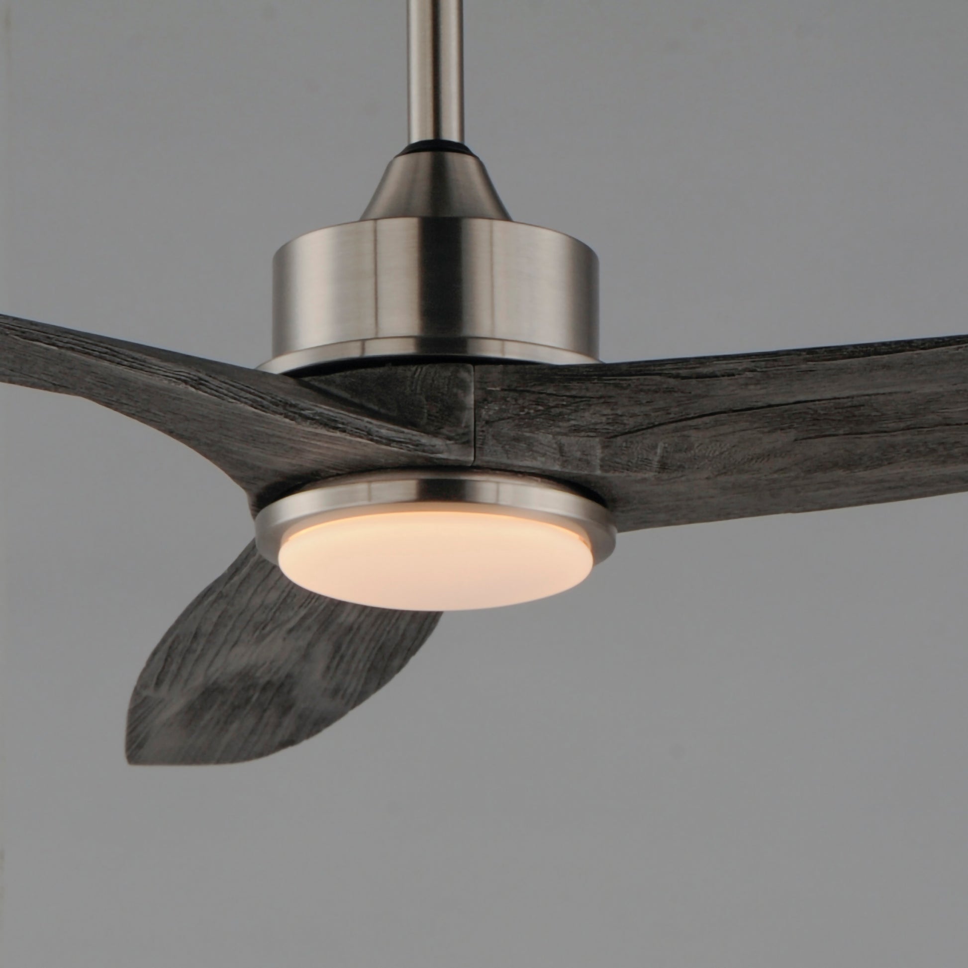 Woodwind 52" Solid Wood Blade Fan w LED Light Kit Satin Nickel by Maxim Lighting