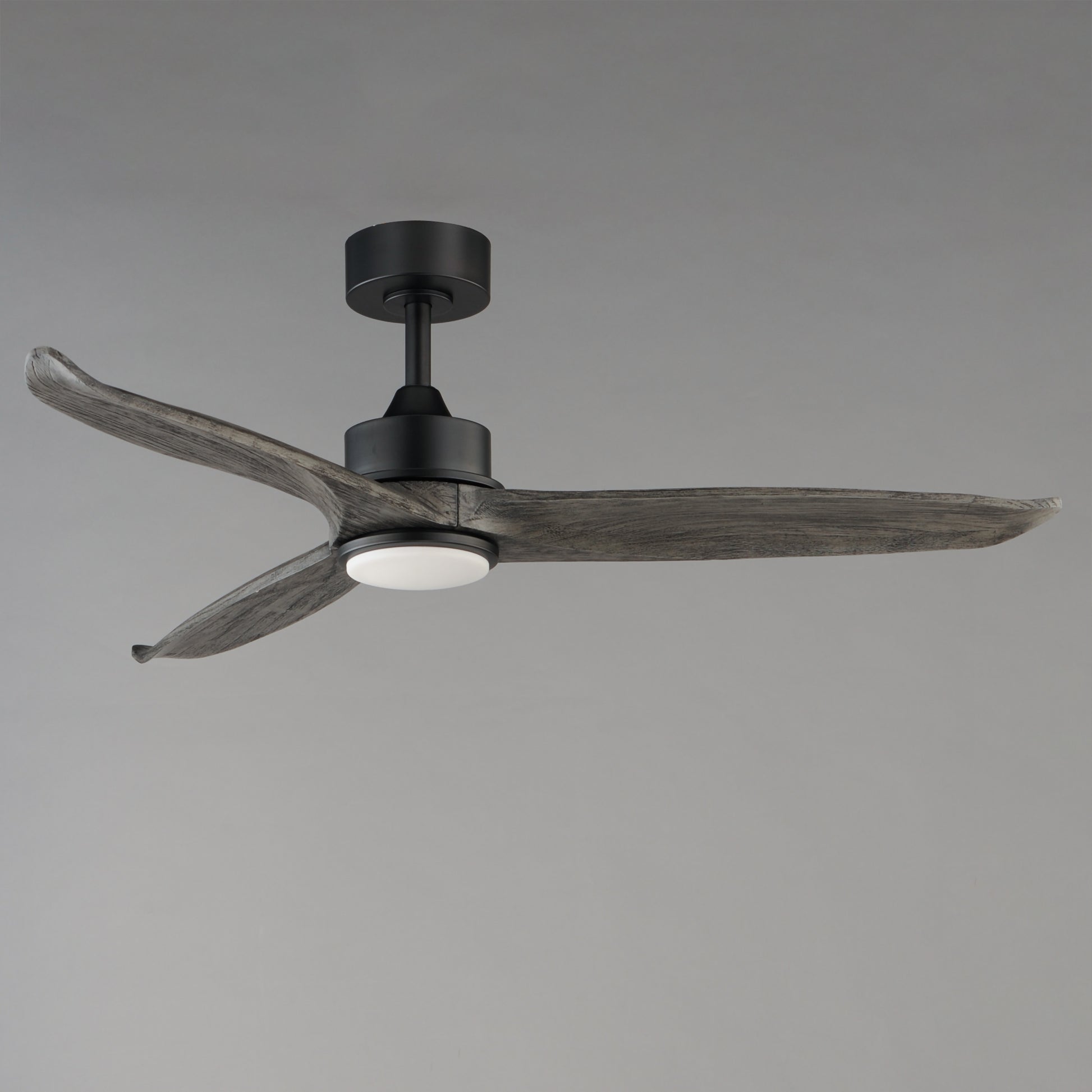 Woodwind 52" Solid Wood Blade Fan w LED Light Kit Black by Maxim Lighting