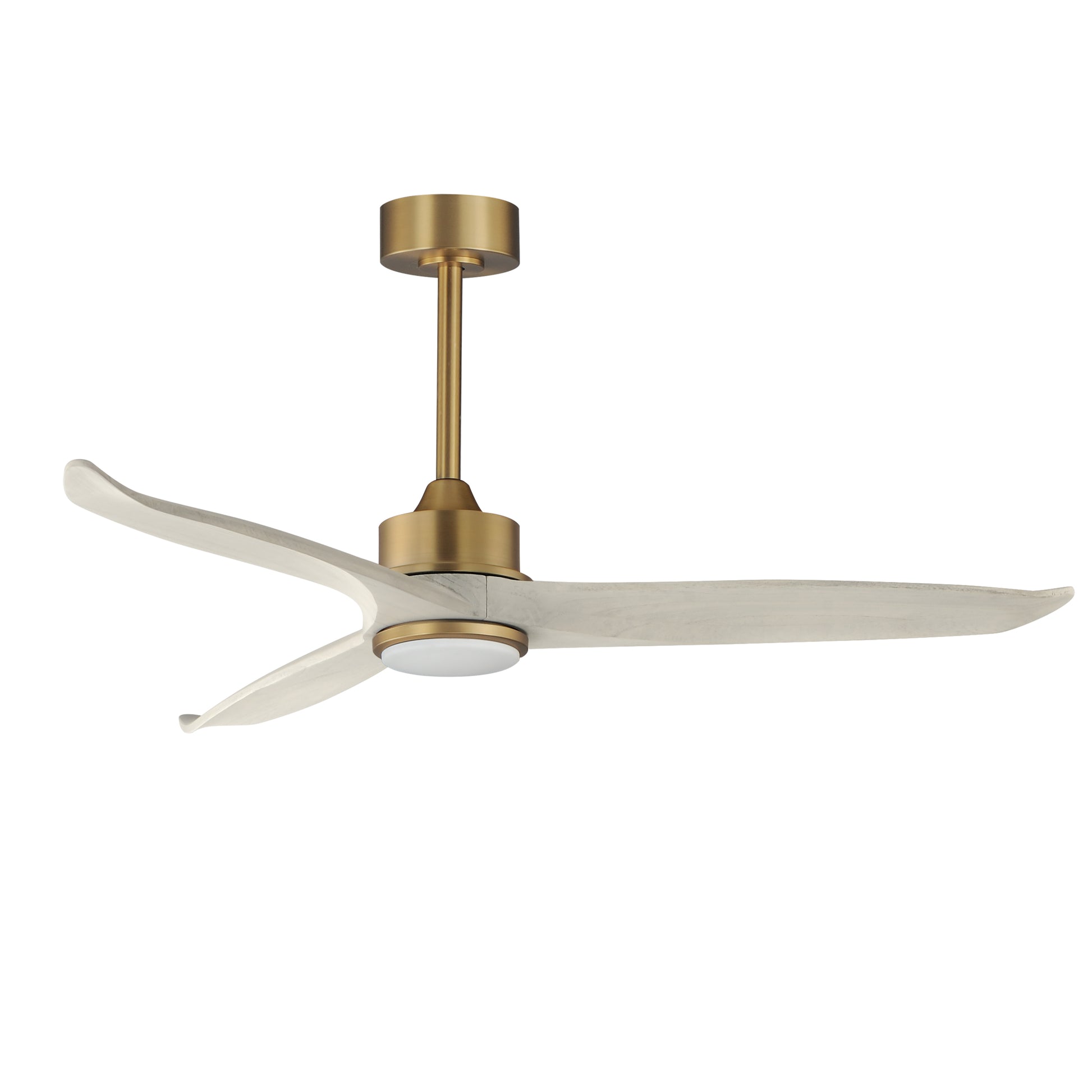 Woodwind 52" Solid Wood Blade Fan w LED Light Kit Natural Aged Brass by Maxim Lighting