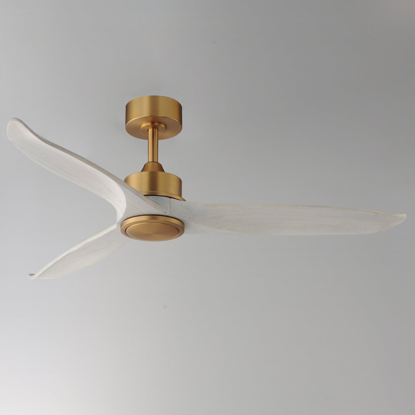 Woodwind 52" Solid Wood Blade Fan w LED Light Kit Natural Aged Brass by Maxim Lighting