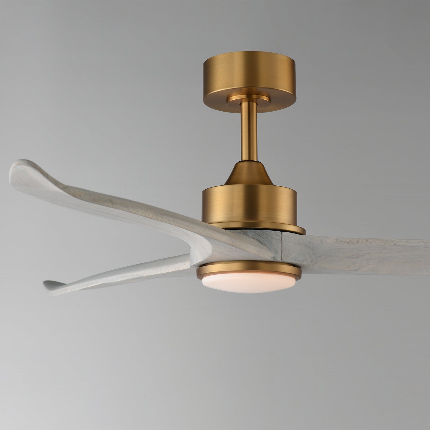 Woodwind 52" Solid Wood Blade Fan w LED Light Kit Natural Aged Brass by Maxim Lighting