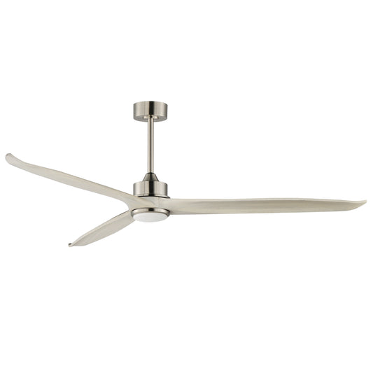 Woodwind 72" Solid Wood Blade Fan w LED Satin Nickel by Maxim Lighting