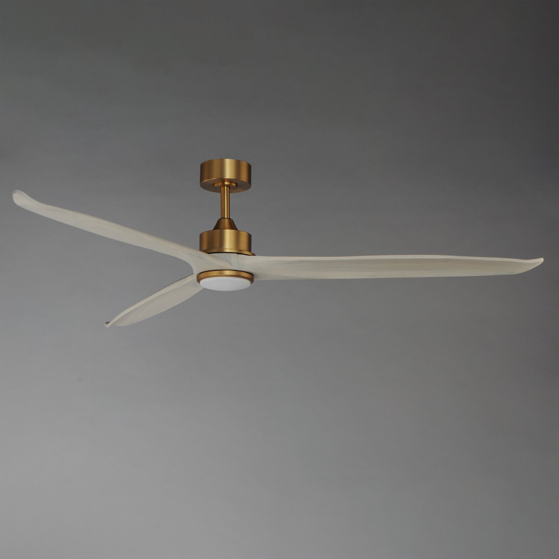 Woodwind 72" Solid Wood Blade Fan w LED Natural Aged Brass by Maxim Lighting