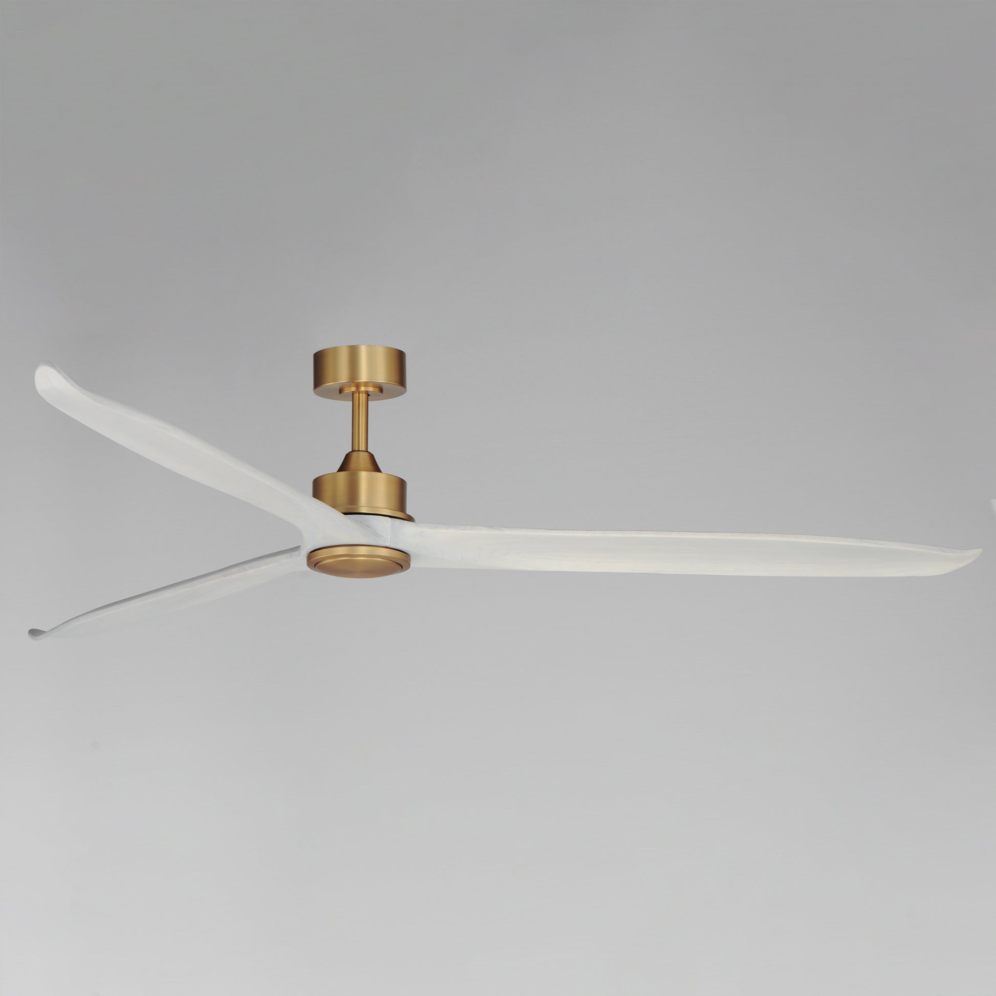 Woodwind 80" Solid Wood Blade Fan W LED Natural Aged Brass by Maxim Lighting
