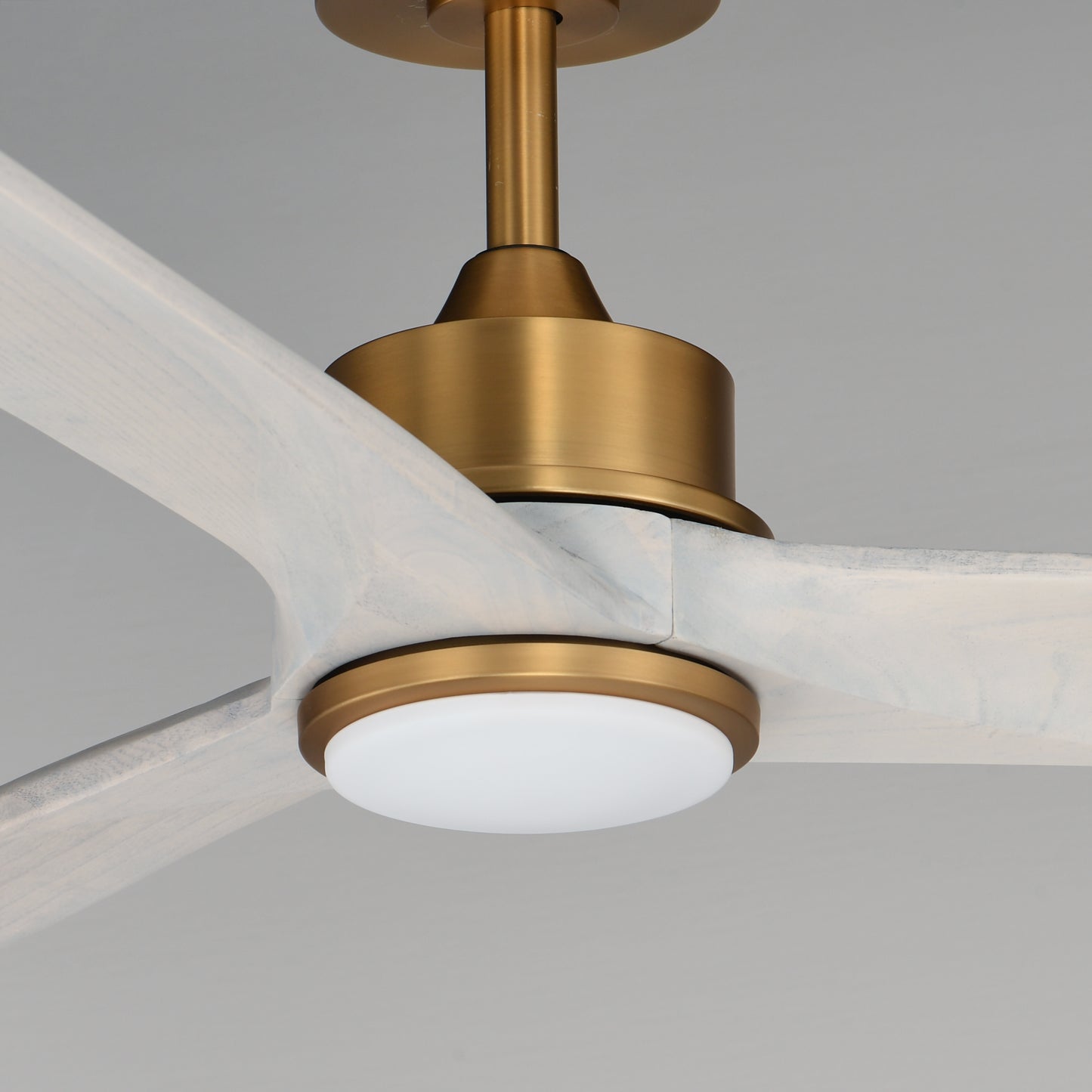 Woodwind 80" Solid Wood Blade Fan W LED Natural Aged Brass by Maxim Lighting