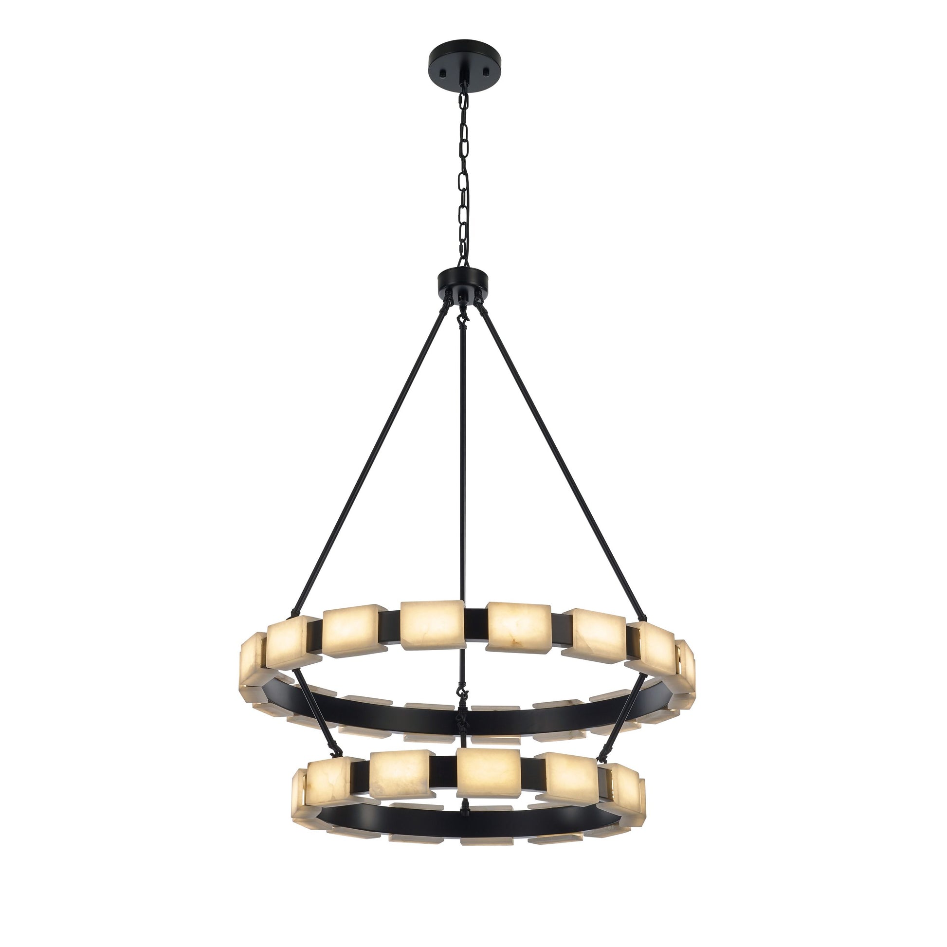 Madrid Pendant 18-Light in Matt Black 8883BK by StarFire Crystal