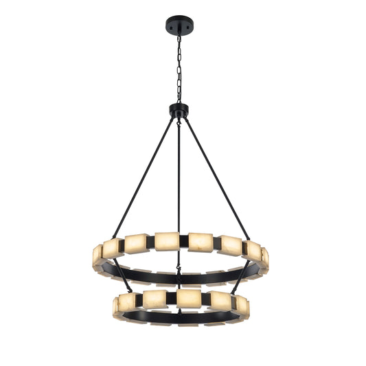 Madrid Pendant 18-Light in Matt Black 8883BK by StarFire Crystal
