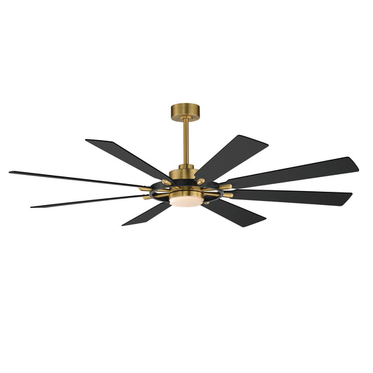 Helm 72" Indoor Fan w LED Light Kit Black/Natural Aged Brass by Maxim Lighting