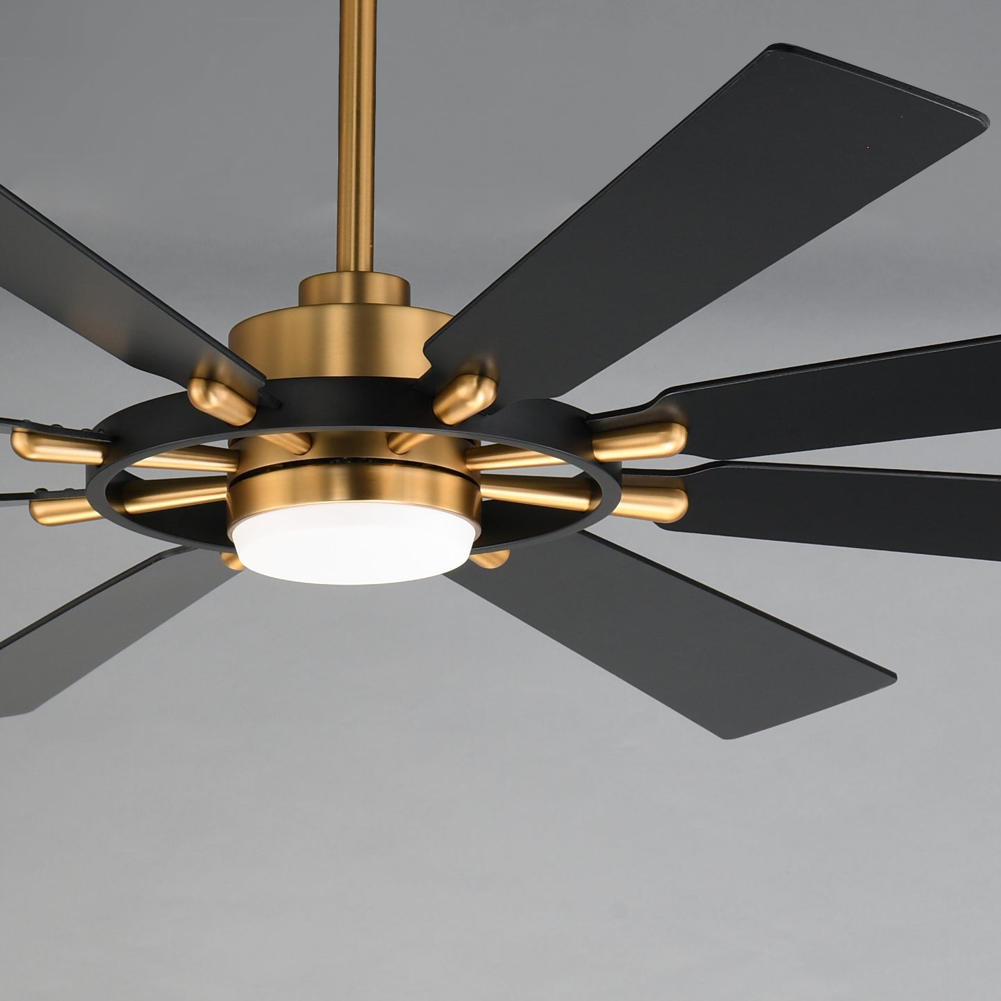 Helm 72" Indoor Fan w LED Light Kit Black/Natural Aged Brass by Maxim Lighting