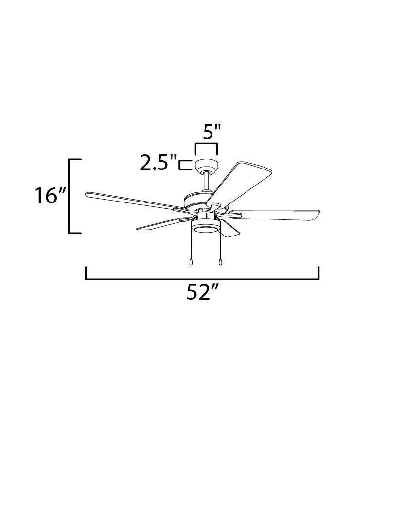 52" Super-Max Fan with LED Light Kit Black Black by Maxim Lighting