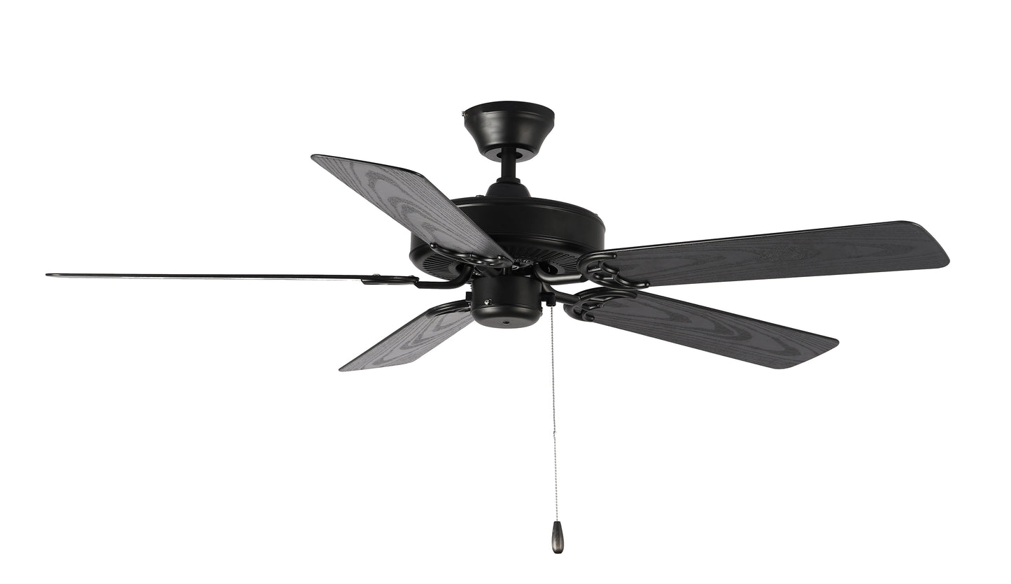 Basic-Max 52" Black Fan Black/Walnut Blades Black by Maxim Lighting