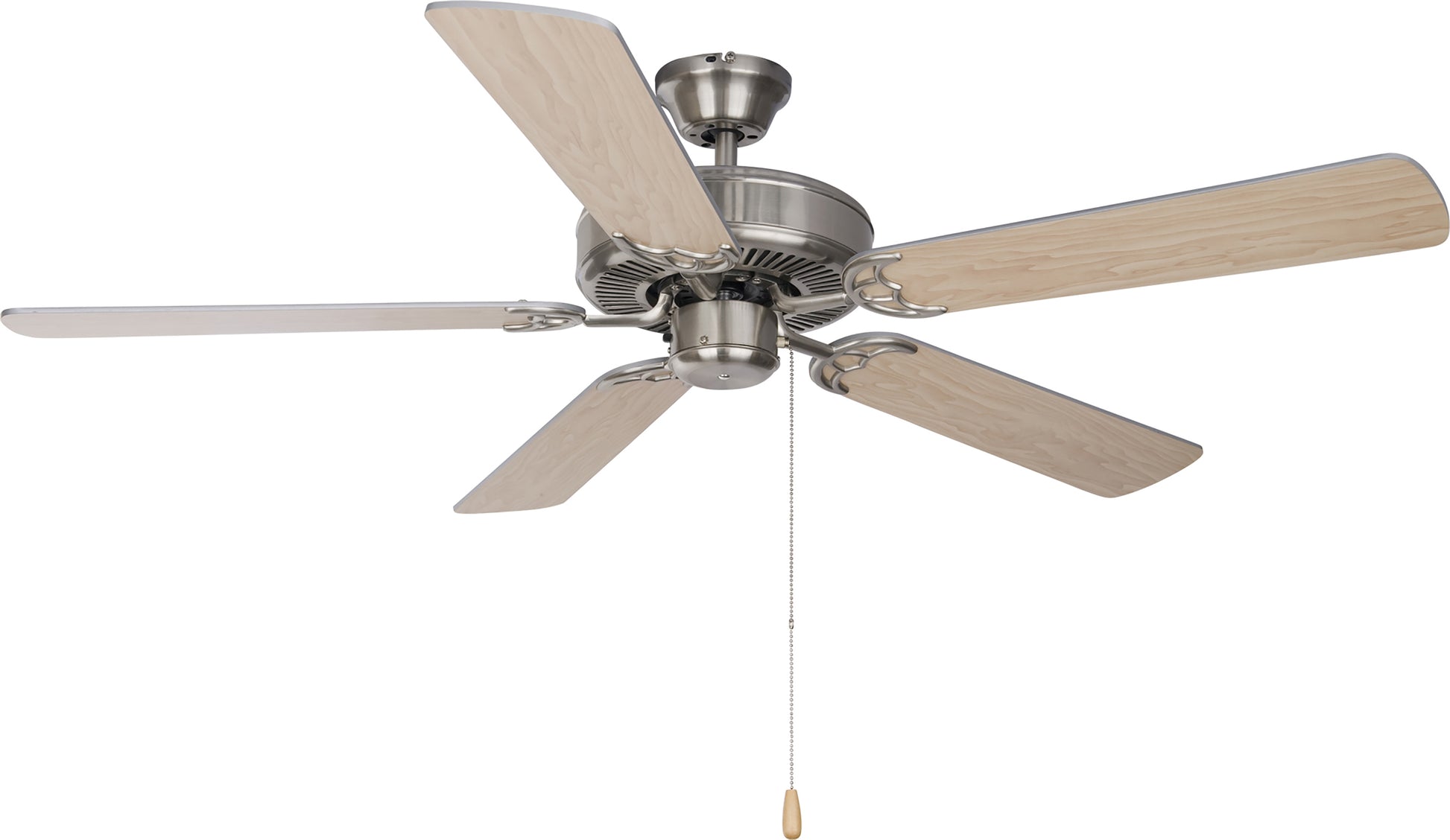 Basic-Max 52" Nickel Fan Silver/Maple Blades Satin Nickel/Silver/Maple by Maxim Lighting